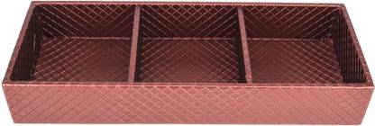 PREMSONS Leatherette Layer Multi-Purpose 3 Sections Jewellery Tray Vanity Box