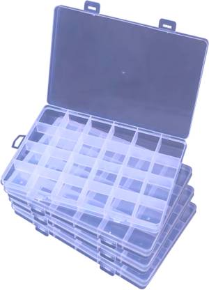 INDIKONB Plastic Organizer with 24 Slots for Craft & Jewelry Items Craft Items, Beads, DIY materials Vanity Box