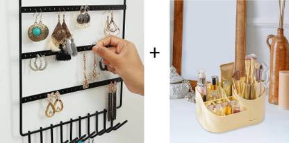 Value Adds presents a combo pack of 1 makeup box and 1 jhumka stand multipurpose use professional makeup Vanity Box