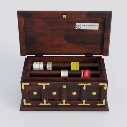 jangid Handicraft Solid Sheesham Wood Bangle Box | Handmade Jewellery Box | Bangles Storage Box Vanity Box