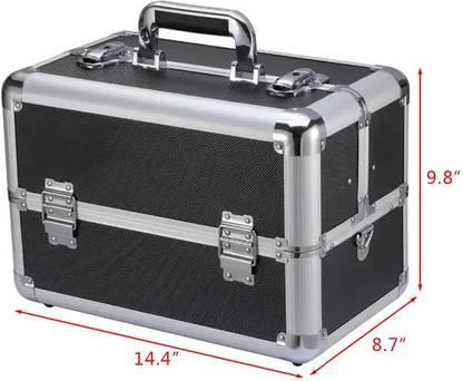 Bridal Cosmetic vanity case Double Key Lock Solid Professional Makeup Case Vanity Box