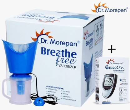 Dr. Morepen Breathe Steamer For Cold with FREE BG03 Glucometer Vaporizer
