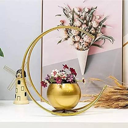 AYEZA HANDICRAFTS Moon vase Goldd Vase Filler