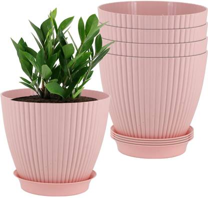 Flipkart SmartBuy Set Of 5 Round Flower Pot For Indoor Unit Plastic Vase