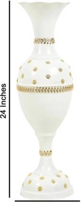 DC Craft Iron Vase (24 inch, White) Iron Vase