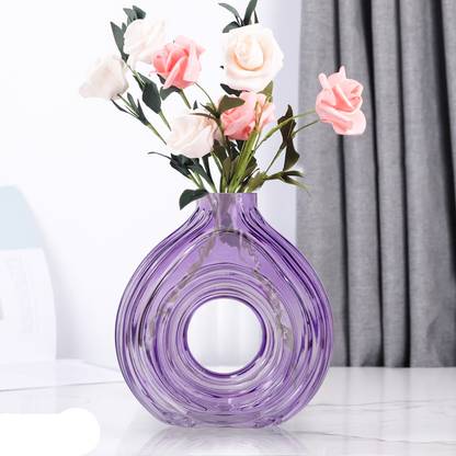 Ekhasa 100% Crystal Glass Flower Vase for Home Decoration | Thickened Transparent Vase Glass Vase