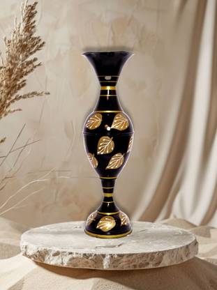 Procyon Procyon Big size black and golden texture Iron Vase