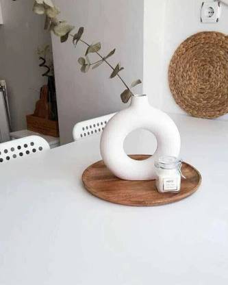 Saikara Collection Collection Donut Shape Plastic vases Office Desk Flower Vase Pack of 2 Plastic Vase