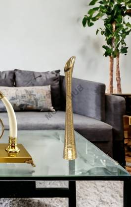 MOZO HUB Hand Crafted Sleek and Long Multi Color Brass Flower Vase 36 cm Brass Vase