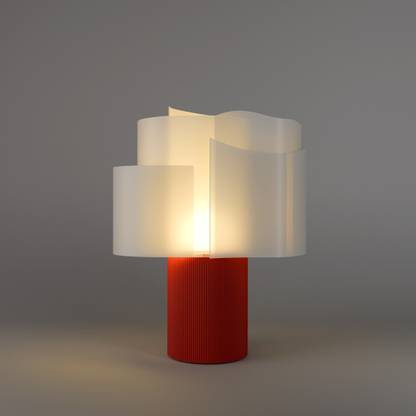 Layerde Lara 3D Printed Flower-Inspired Sculptural Table Lamp by Layerde - Oxide Red PP (Polypropylene) Vase
