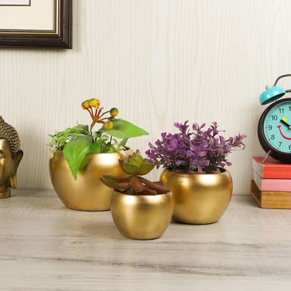 Amaya Decors Apple Shape Planters Set of 3 Iron Vase