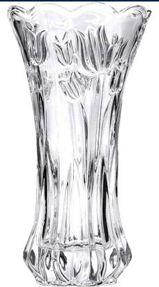 MDNSHO (pack of 1) Glass Round Vase For Flowers And Plants Living Room Home Décor Glass Vase