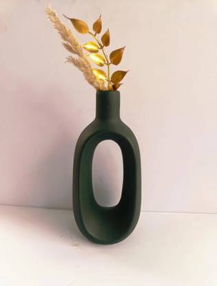 KTCeStore Exclusive Black Rectangular Ceramic Vase Ceramic Vase