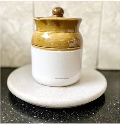 SPHINX Ceramic Pickle Jar/Cornichon Container with lid, Rustic Design (17x11)cm Ceramic Vase