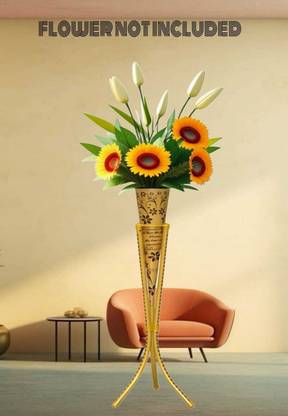 Procyon Pack of 1 First Time Metal Flower Vase Center Cernerpiece Decor Iron Vase Iron Vase
