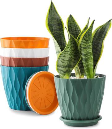 DEEJET Flower Pot Set for Planting Indoor and Outdoor Plastic Vase Plastic Vase