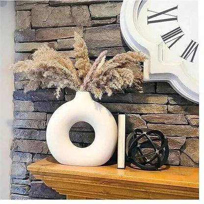 Saikara Collection Collection Donut Shape Plastic vases Office Desk Flower Vase Pack of 2 Plastic Vase