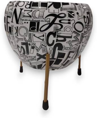 The Craft Knights Apple Pot White & Black Colour Finish Metal Apple Shape Attractive Planter Pot Iron Vase