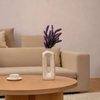 Pixelkart Decorative Ceramic Rectangular Loop Vase for Flower Plants, Home Décor, Office Ceramic Vase