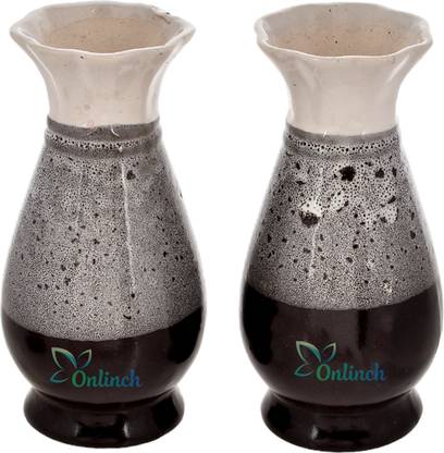 Onlinch Vase for Living Room | Pack of 2 | Ceramic Ceramic Vase