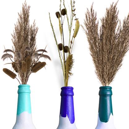 Dwelling Store Handcrafted Recycled Glass Bottle Vases - Set of 3 home decor Glass Vase