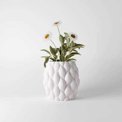 Layerde Rhava 3D Braided Sculptural Vase by Layerde - Porcelain White PP (Polypropylene) Vase