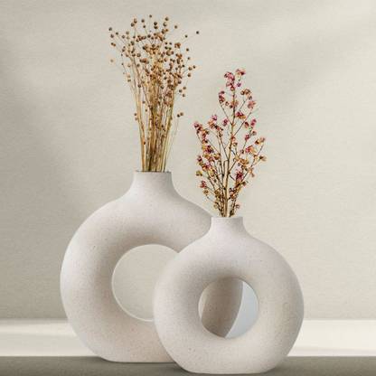 purezento Decorative Vases for Home Decor, Center Table, Flowers Pot, Bedroom Side Corners Ceramic Vase