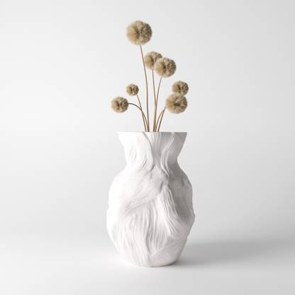 Layerde Aureth 3D Printed Vase by Layerde - Porcelain White - Medium PP (Polypropylene) Vase