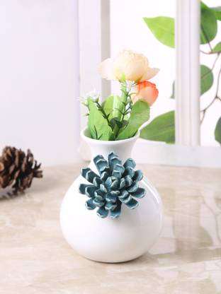 Lily and lantern White Ceramic Vase Ceramic Vase
