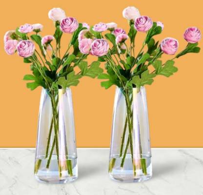 TFH (Pack of 2) flower vase flower pot glass vase glass pot plant pots Glass Vase