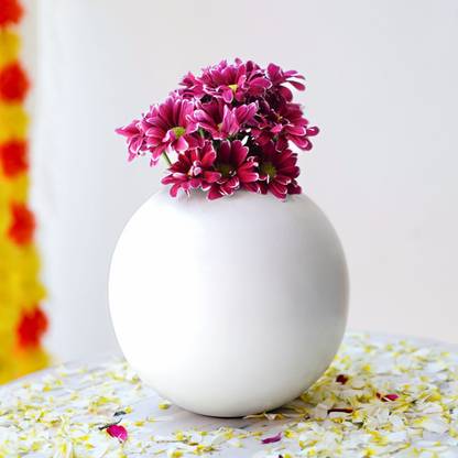 BEHOMA Metal Ball Flower Vase for home décor, Large (Flower not Included) Iron Vase