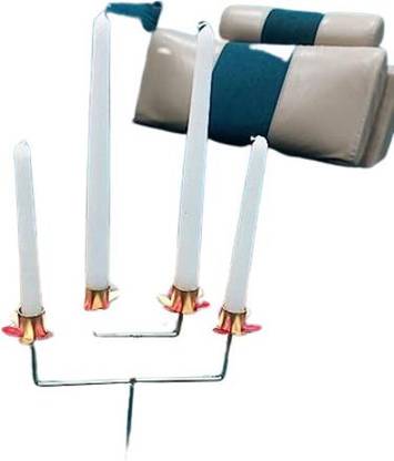 GRHANDICRAFTS Gold Finish Candle Stand (26x10x27) cm. Candle
