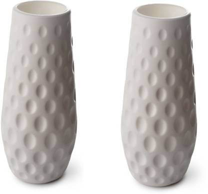 Regalo White Colored Vase for Your Home Decor ,Real Flowers ,Plastic, Pack of 1 Plastic Vase