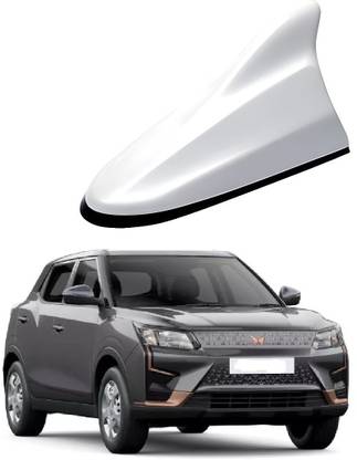 AutooNation Decorative Car AM/FM Radio Shark Fin Antenna (White) For Mahindra XUV 400 Shark Fin Antenna Whip Vehicle Antenna