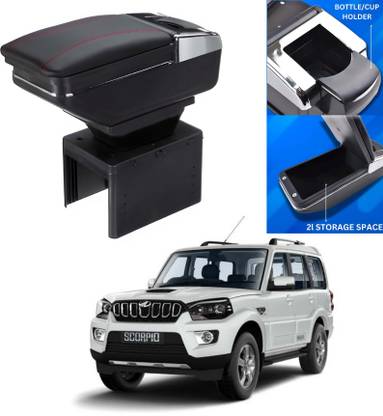 silvr star PU Leather AR-01 Car Armrest Console Box For Mahindra Scorpio Car Armrest Car Armrest