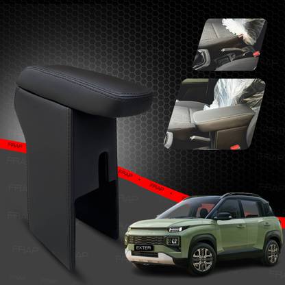 Frap Premium Armrest For Hyundai Exter with Moulded Foam(Nappa,Black Stitching) Car Armrest