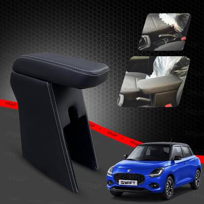 Frap Premium Armrest For Maruti Swift 2024 with Moulded Foam(Nappa,White Stitching) Car Armrest