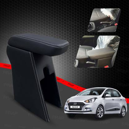 Frap Premium Armrest For Hyundai Xcent with Moulded Foam(Nappa,White Stitching) Car Armrest