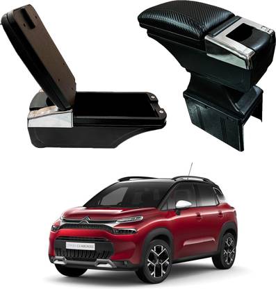 Oshotto PU Leather AR-03 Carbon Fiber Finish Armrest For Citroen C3 Aircross Car Armrest
