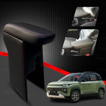 Frap Premium Armrest For Hyundai Exter with Moulded Foam(Nappa,Red Stitching) Car Armrest