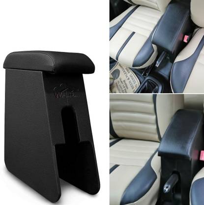 WolkomHome Car Arm Rest Wooden Armrest Black Color with Cushion & Storage Box Car Armrest