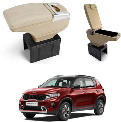 Oshotto PU Leather AR-01 Car Armrest Console Box For Sonet Beige Car Armrest