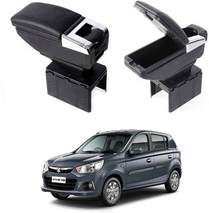 Oshotto PU Leather AR-01 Car Armrest Console Box For Alto K10 Black Car Armrest