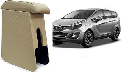 SCA Custom fit Woden Car Armrest Console for Mahindra Marazzo All Model Beige Color Car Armrest