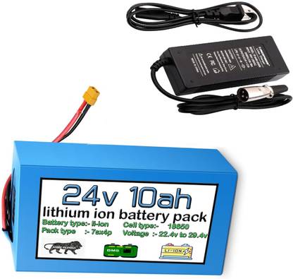 DYNAVOLT 24V 10Ah Lithium-ion Battery Pack with Charger for Electric Cycle 10 Ah Battery for All Vehicles
