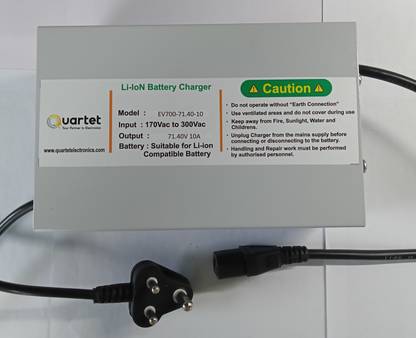 Quartet 60 Volts 71.40 Cutoff 10 Amp battery charger for e bikes 45 Ah Battery for Bike
