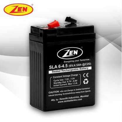 Zen SLA 6-4 (6 Volts 4.5 Ah) SMF Battery 4.5 Ah Battery for All Vehicles
