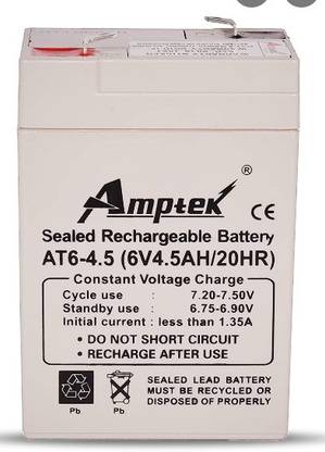AMPTEK 6v 4.5ah 4.5 Ah Battery for Bike