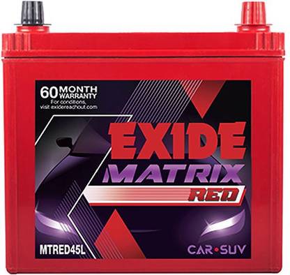 EXIDE Matrix Red MTRED45L 45 Ah Battery for Car