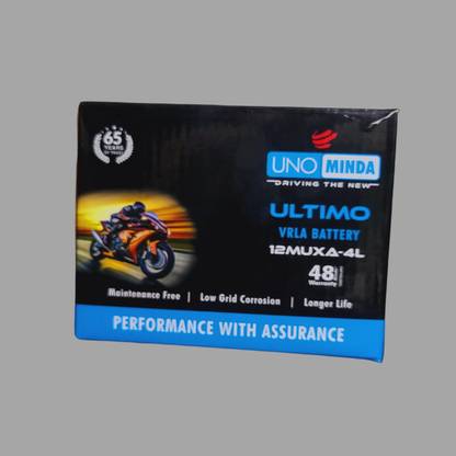 UNO MINDA 12MUXA-4L 4 Ah Battery for Bike